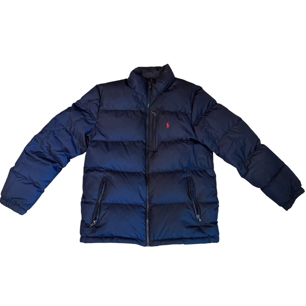 Polo Ralph Lauren Puffer Jacket Boys XL 18-20 Navy Blue Down Quilted Coat